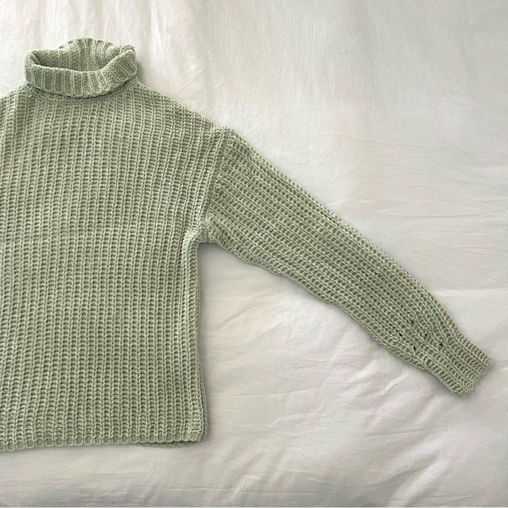 Sally LaPointe Knit Sage Green Turtleneck Sweater - Picture 8 of 12